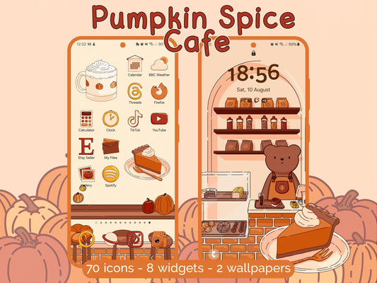 Pumpkin Spice Café Icon Pack for iOS, Android & Tablets