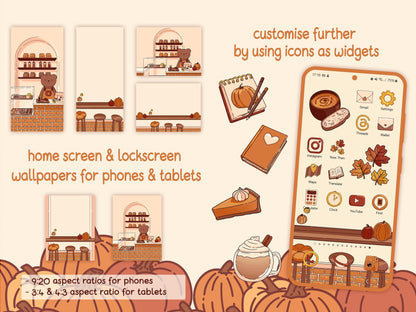 Pumpkin Spice Café Icon Pack for iOS, Android & Tablets