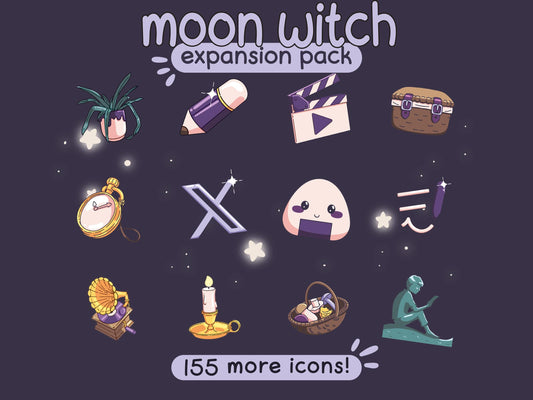 Moon Witch Aesthetic Icon EXPANSION Pack for iOS, Android & Tablets