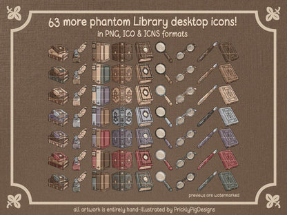 Phantom Library Expansion Desktop Folder Icon & Wallpaper Pack for Windows + Mac