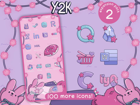 Y2K Aesthetic Icon Expansion Pack 2 for iOS, Android & Tablets