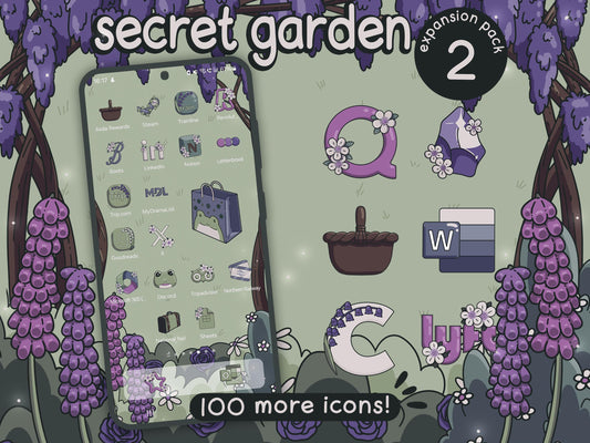 Secret Garden Froggy EXPANSION 2 Icon Pack for iOS, Android & Tablets