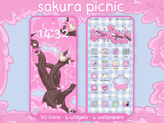 Sakura Picnic Icon Pack for iOS, Android & Tablets