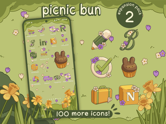 Picnic Bun Expansion Pack 2 - Cute  Spring Bunny Aesthetic for iOS, Android & Tablets