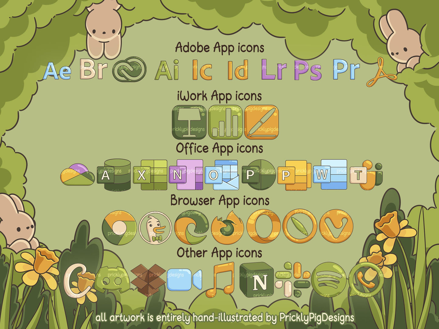 Picnic Bun Desktop Folder Icon & Wallpaper Pack for Windows + Mac