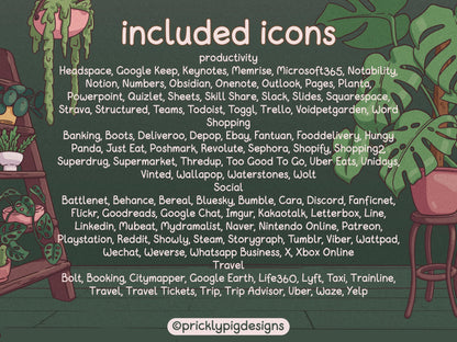 House Plant Aesthetic Icon EXPANSION Pack 2 for iOS, Android & Tablets