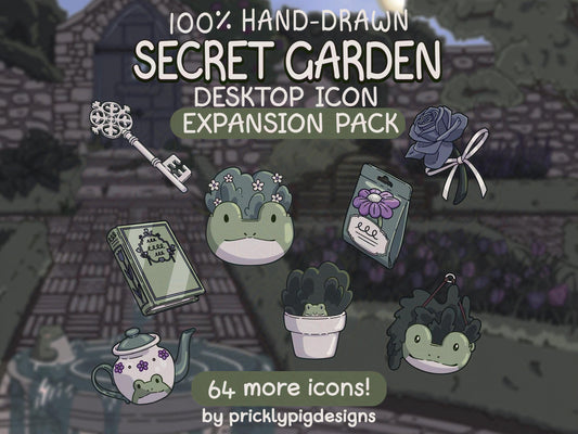 Secret Garden Expansion Pack: Desktop Folder Icon & Animated Wallpaper Pack for Windows + Mac