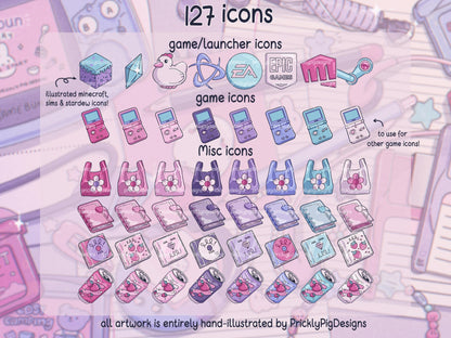Y2K 2 Aesthetic Desktop Folder Icon Pack for Windows + MAC