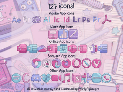Y2K 2 Aesthetic Desktop Folder Icon Pack for Windows + MAC