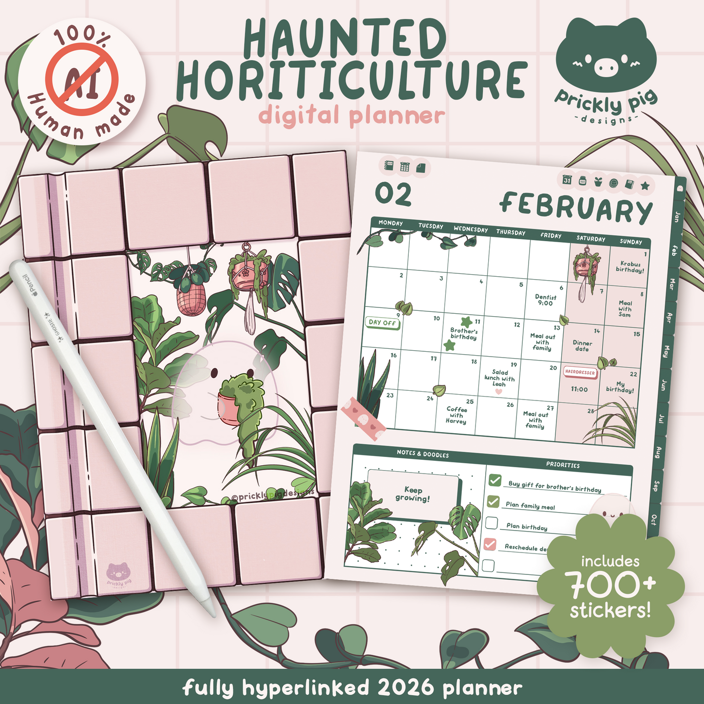 2026 Haunted Horticulture Digital Planner for Goodnotes