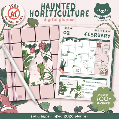 2026 Haunted Horticulture Digital Planner for Goodnotes