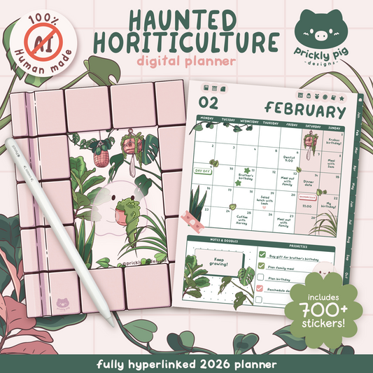 2026 Haunted Horticulture Digital Planner for Goodnotes