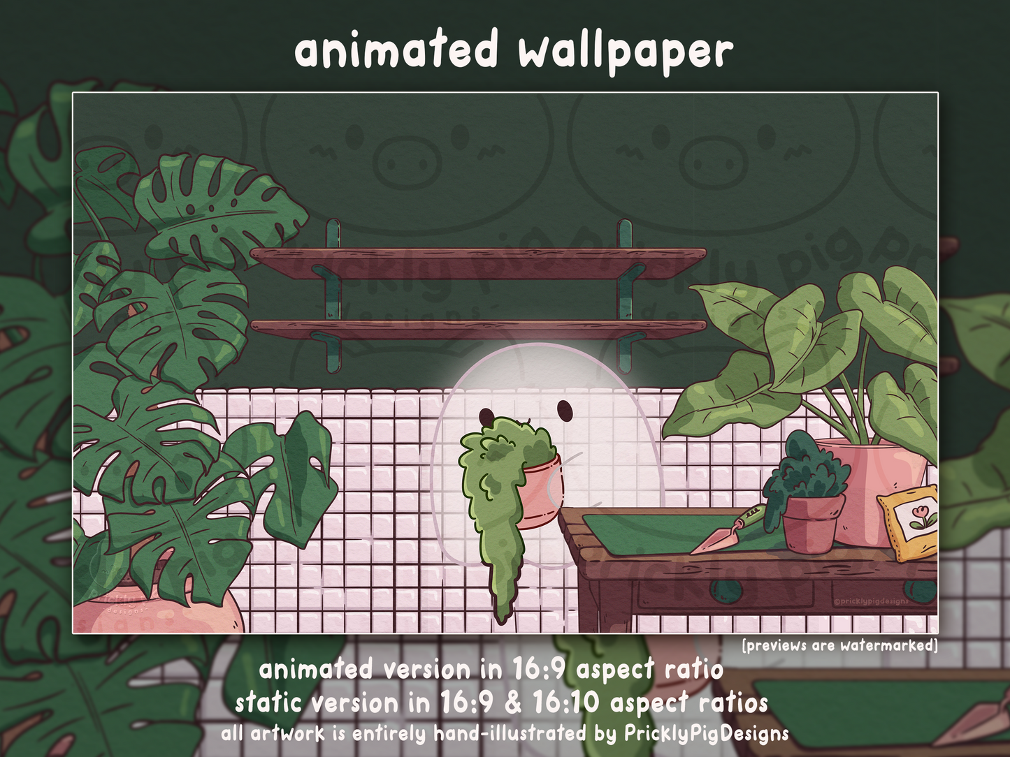 House Plant Aesthetic Desktop Folder Icon & Wallpaper Pack for Windows + Mac