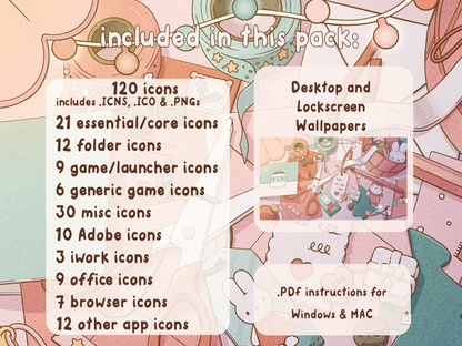 Cosy Holidays: Christmas Desktop Folder Icon & Wallpaper Pack