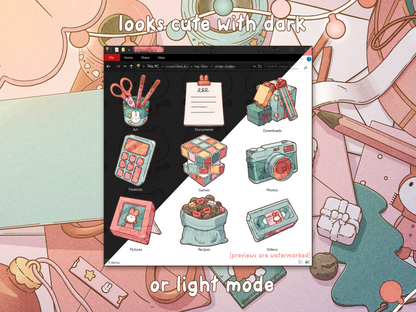 Cosy Holidays: Christmas Desktop Folder Icon & Wallpaper Pack