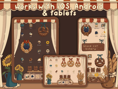 Black Cat Bakery Icon Pack for iOS, Android & Tablets