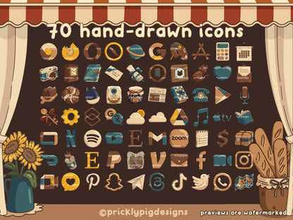 Black Cat Bakery Icon Pack for iOS, Android & Tablets