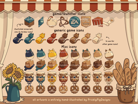 Black Cat Bakery Desktop Folder Icon & Wallpaper Pack for Windows + Mac