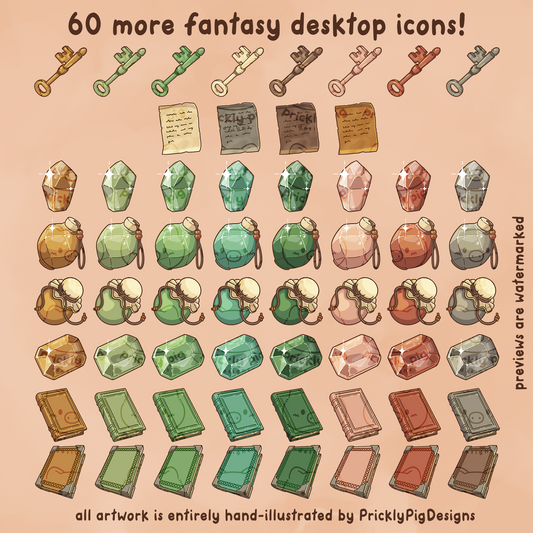 Fantasy Expansion Pack: Desktop Folder Icon & Wallpaper Pack for Windows + Mac