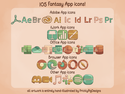 Fantasy Aesthetic Desktop Folder Icon & Wallpaper Pack for Windows + Mac