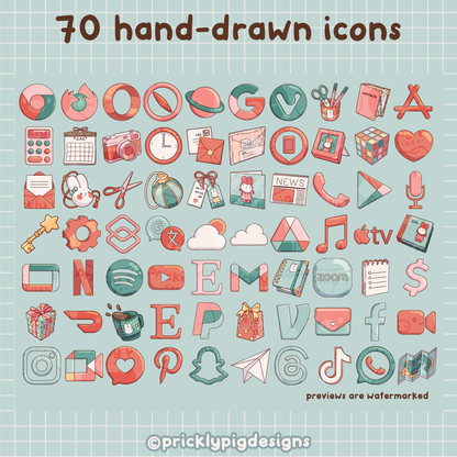 Cosy Holidays: Pastel Christmas Wallpapers, icons and widgets for iOS, Android, iPad & Tablets