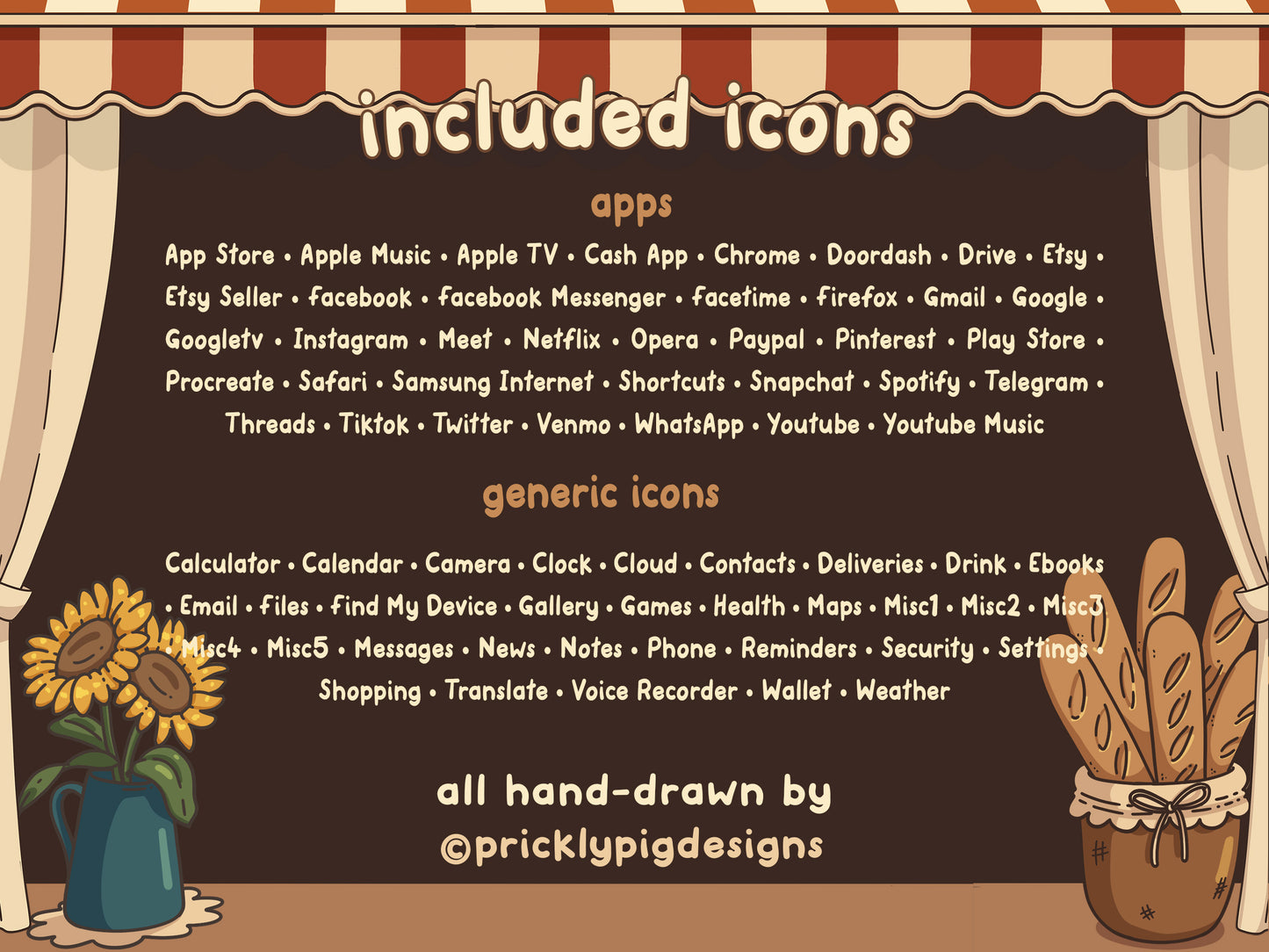 Black Cat Bakery Icon Pack for iOS, Android & Tablets