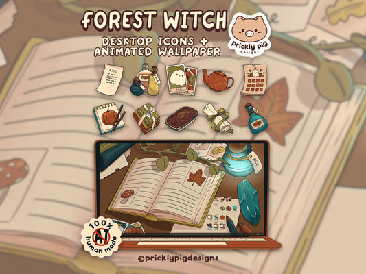 Forest Witch Desktop Icon Pack for Windows & Mac