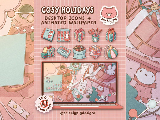 Cosy Holidays: Christmas Desktop Folder Icon & Wallpaper Pack