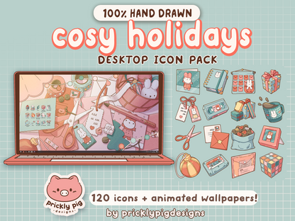 Cosy Holidays: Christmas Desktop Folder Icon & Wallpaper Pack