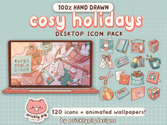 Cosy Holidays: Christmas Desktop Folder Icon & Wallpaper Pack