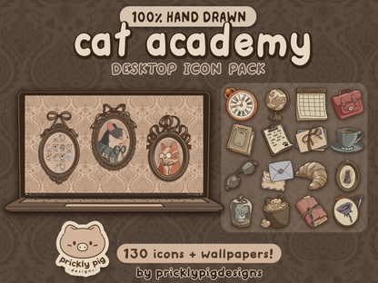 Cat Academy Desktop Folder Icon Pack for Windows + MAC