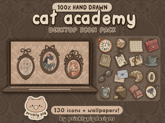 Cat Academy Desktop Folder Icon Pack for Windows + MAC