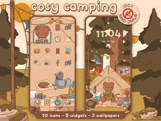 Cosy Camping Icon Pack for iOS, Galaxy, Android & Tablets