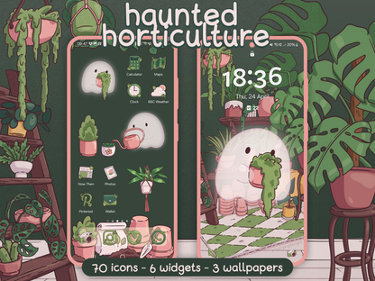 House Plant Ghostie Aesthetic Icon Pack for iOS, Android & Tablets