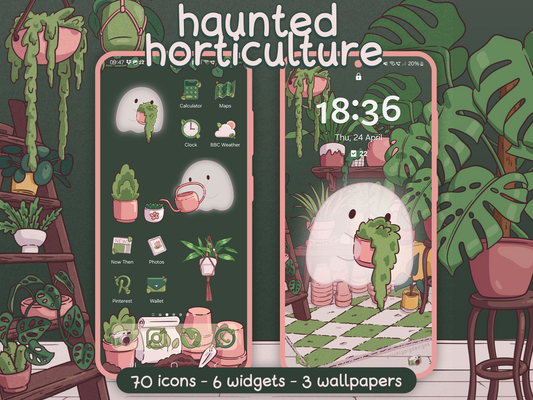 House Plant Ghostie Aesthetic Icon Pack for iOS, Android & Tablets