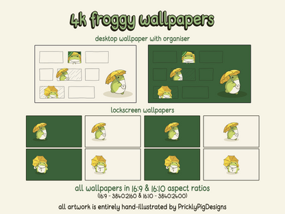 Froggy in the Rain Desktop Icon Pack for Windows & Mac