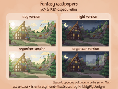 Fantasy Aesthetic Desktop Folder Icon & Wallpaper Pack for Windows + Mac