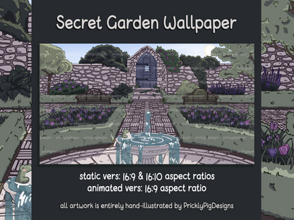 Secret Garden Aesthetic Desktop Folder Icon & Animated Wallpaper Pack for Windows + Mac