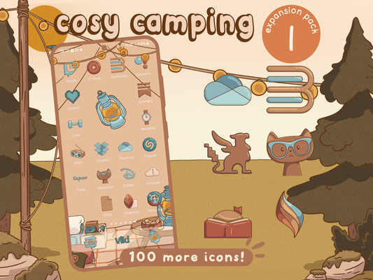 Cosy Camping EXPANSION 1 Icon Pack for iOS, Android & Tablets