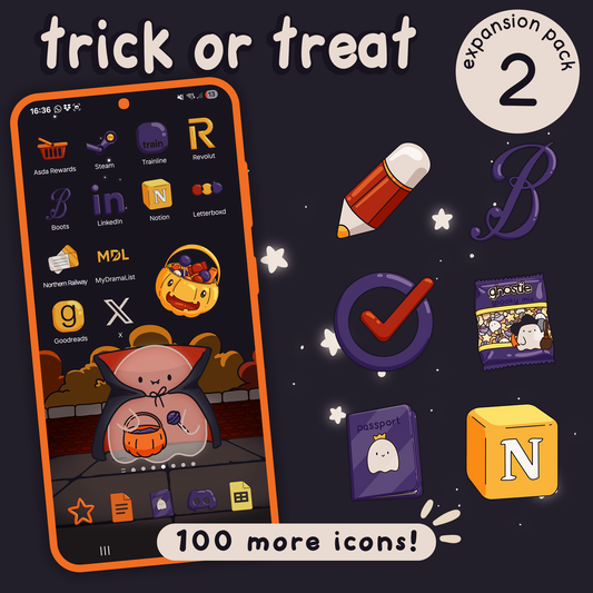 Trick or Treat: XP2 Halloween Ghost Wallpapers, icons and widgets for iOS, Android, iPad & Tablets (Copy)