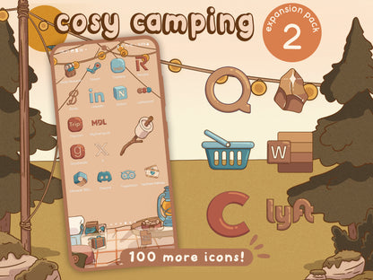 Cosy Camping EXPANSION 2 Icon Pack for iOS, Android & Tablets
