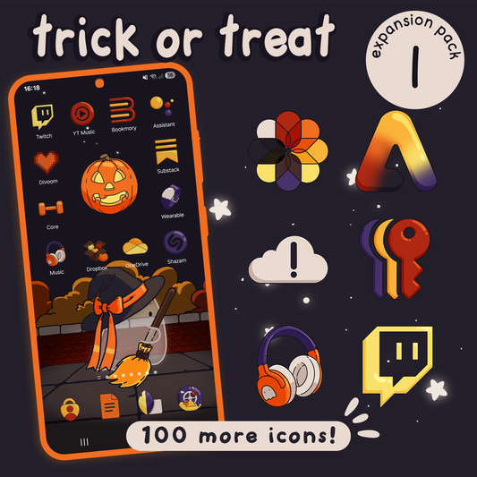Trick or Treat: XP1 Halloween Ghost Wallpapers, icons and widgets for iOS, Android, iPad & Tablets