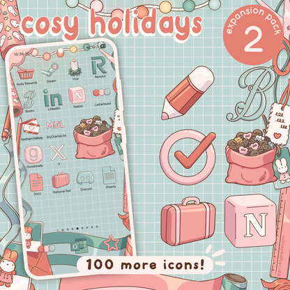Cosy Holidays EP 2: Pastel Christmas Wallpapers, icons and widgets
