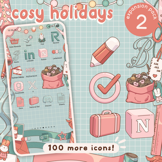Cosy Holidays EP 2: Pastel Christmas Wallpapers, icons and widgets