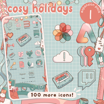 Cosy Holidays EP 1: Pastel Christmas Wallpapers, icons and widgets