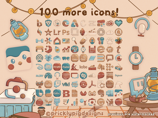 Cosy Camping EXPANSION 1 Icon Pack for iOS, Android & Tablets