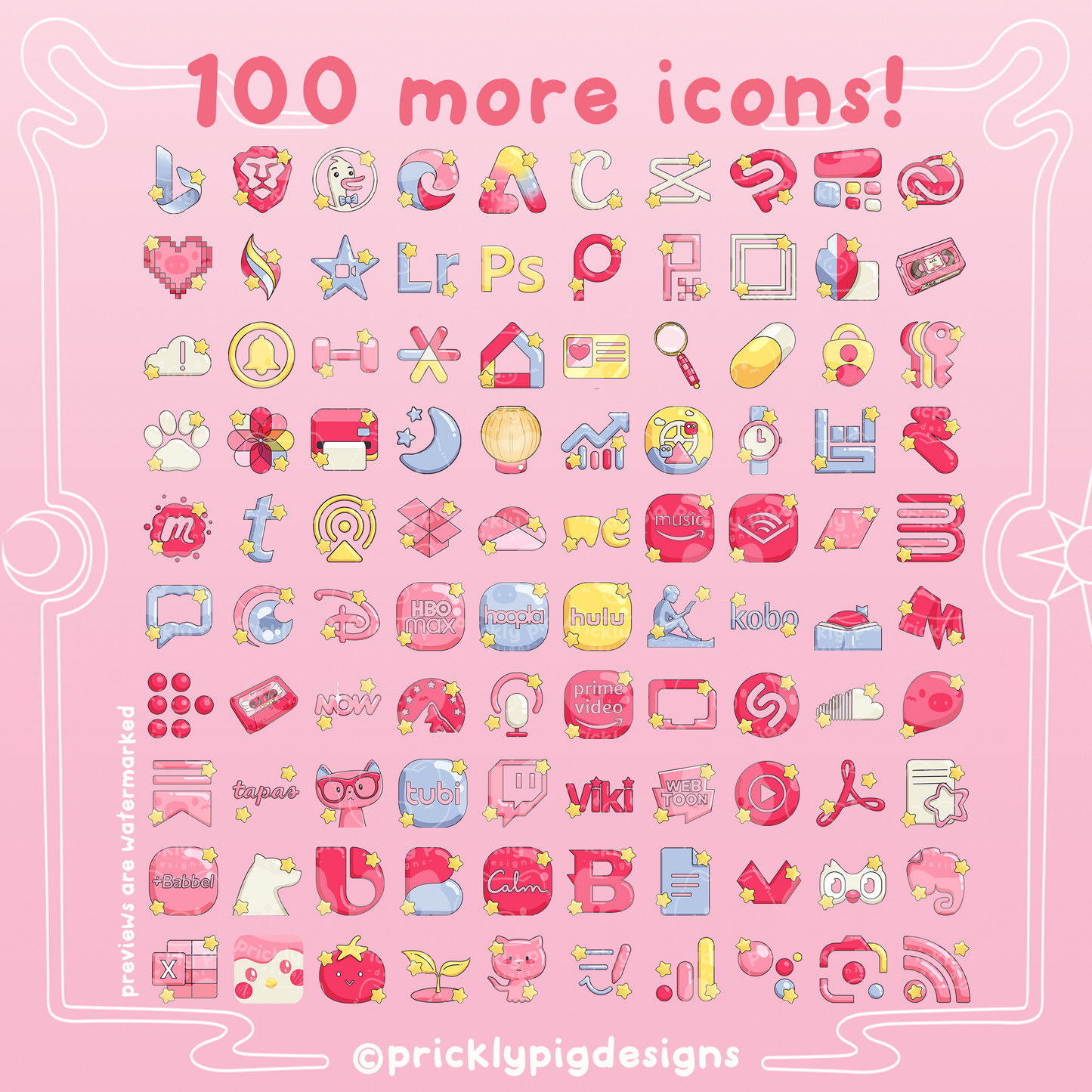 Magical Girl Anime Aesthetic Icon Expansion Pack for iOS,  Android & Tablets