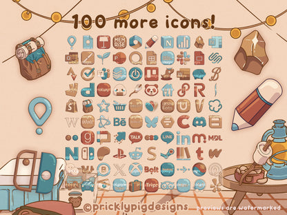 Cosy Camping EXPANSION 2 Icon Pack for iOS, Android & Tablets
