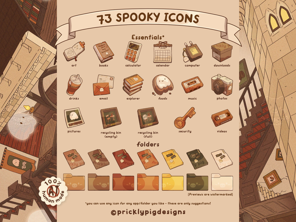Ghost Hunting Desktop Folder Icon Pack for Windows + MAC