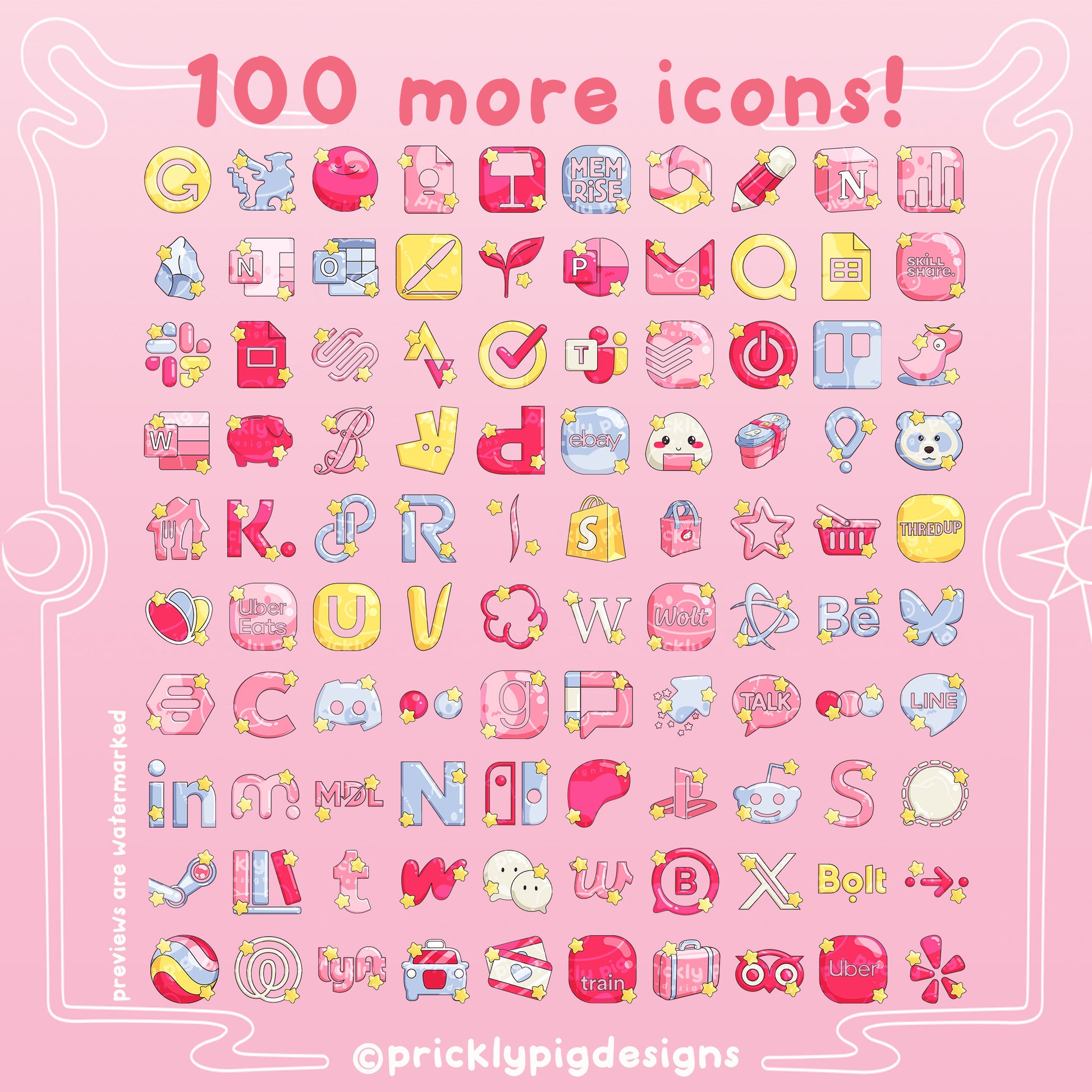 100 magical girl themed icons.